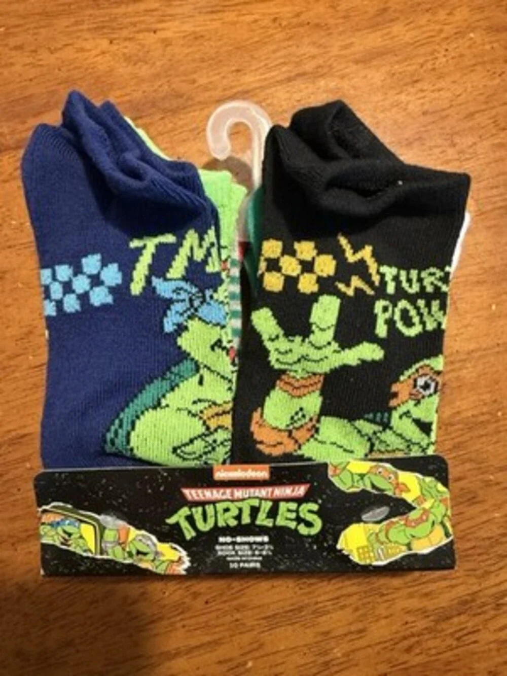 Boys Teenage Mutant Ninja Turtles No-Show Socks Shoe Size 7.5-3.5